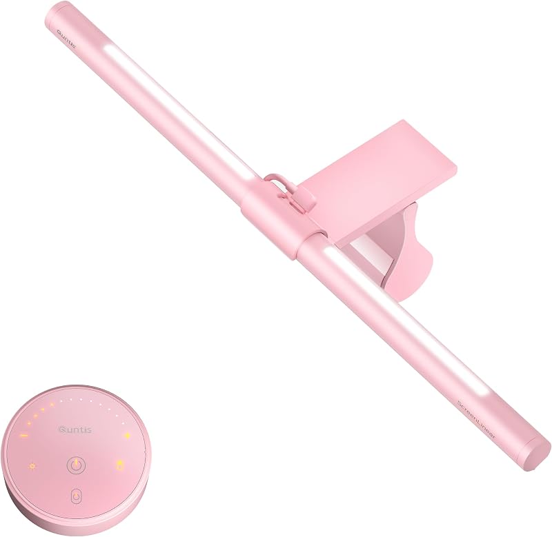 Quntis Monitor Light Bar Pink 40cm Eye Care Remote Dimmable Backlight