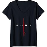 Womens Surfing Apparel - Surfer Surf V-Neck T-Shirt