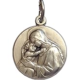 I G J Madonna with Child Silver Medal - The Patron Saints Medals - Made in Italy