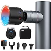 cotsoco Massage Gun with Heat and Cold Therapy, Full-Metal Handheld Electric Massager Deep Tissue for Body Muscle Pain Relief, Silent Portable Percussion Massage Gun for Athletes and Recovery Gifts