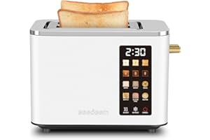 SEEDEEM Toaster 2 Slice, Touch Control Screen, Smart Stainless Toaster, 6 Shade Setting, 6 Bread Selection, Countdown, Remova