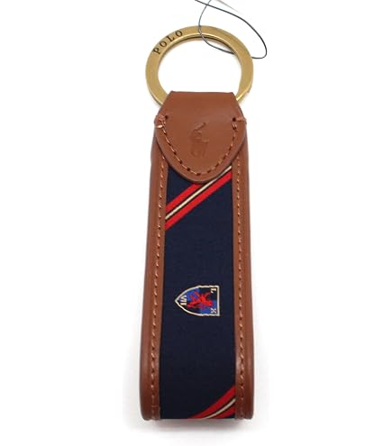 Ralph Lauren New Brown Leather Keyring Keyfob Keychain - Excellent