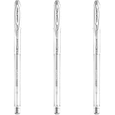 Uni-ball Signo Angelic UM-120AC Gel Ink Pen 0.7 mm, White Ink, 3 Pens per Pack