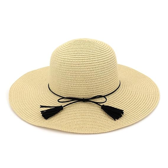 Xyujie Chapeau De Paillechapeau De Plage Parasol Grand Long