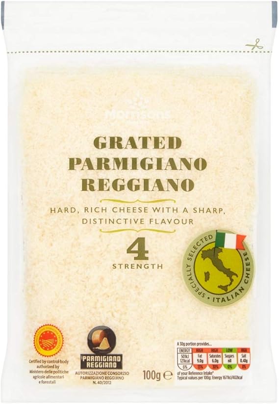 Morrisons Grated Parmigiano Reggiano Cheese, 100g Amazon.co.uk Grocery