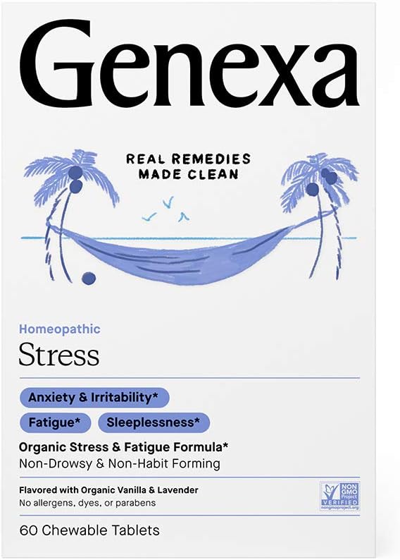 Genexa Stress - 60 Tablets | Certified Organic & Non-GMO, Physician Formulated, Homeopathic | Stress & Fatigue Remedy: Health & Personal Care
