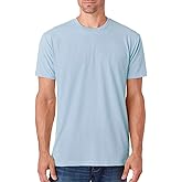 Next Level Men's Premium 1x1 Sueded Baby Rib Collar T-Shirt, Light Blue, Large