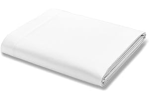 Color Sense White Twin Flat Sheet, 100% Cotton Twin Flat Sheet Only, Cool & Crisp Percale Weave 1-Piece Top Bed Sheet, Breathable & Comfortable Cotton Sheets (Twin, White)