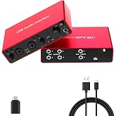 USB Audio Interface 4 Line Outputs &amp; 2 Line Inputs with 48V Phantom Power 24Bit/192kHz for the Musicians, Vocalist, Podcaster, Works with Most DAWs and Recording Software(AR007-4 Line Outputs)