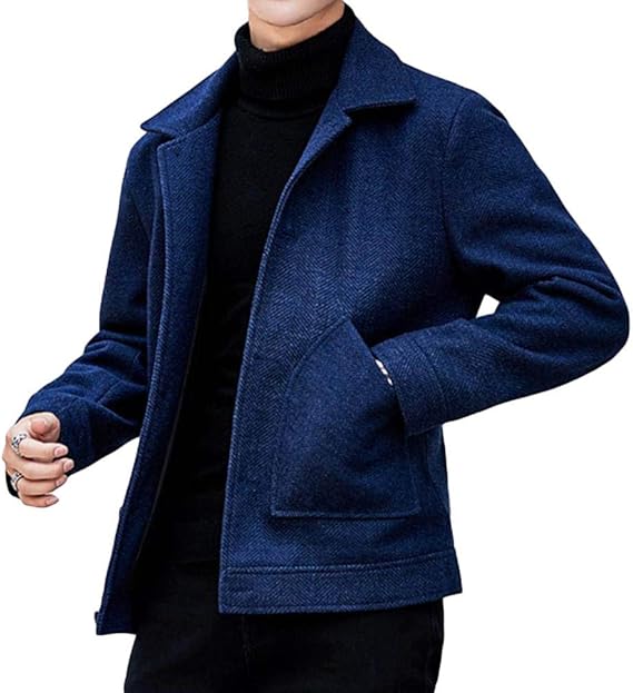 Amazon Shuming ジャケット メンズ 厚手 ゆったり コート ショート丈 メルトン ビジネス アウター 防寒 カジュアル ラシャコート 保温 おしゃれ 大きいサイズ 秋 冬 コート ジャケット 通販