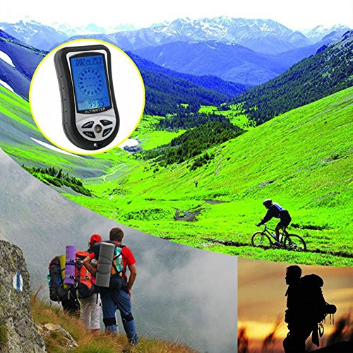 8 in 1 Multifunction Digital Barometer Portable Electronic Altimeter Weather Forecast Compass Thermometer Clock