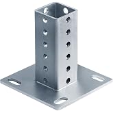 1 Pack 2" x 2" Square Sign Post Anchor Base, Surface Mount | 6" x 6" Base