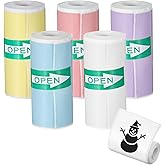 18 Rolls Self-Adhesive Mini Printer Sticker Paper, Colorful Thermal Printer Paper Set, Thermal Sticker Paper Compatible with M02/T02 Printers Most Instant Inkless Refilling, 57 × 25 mm