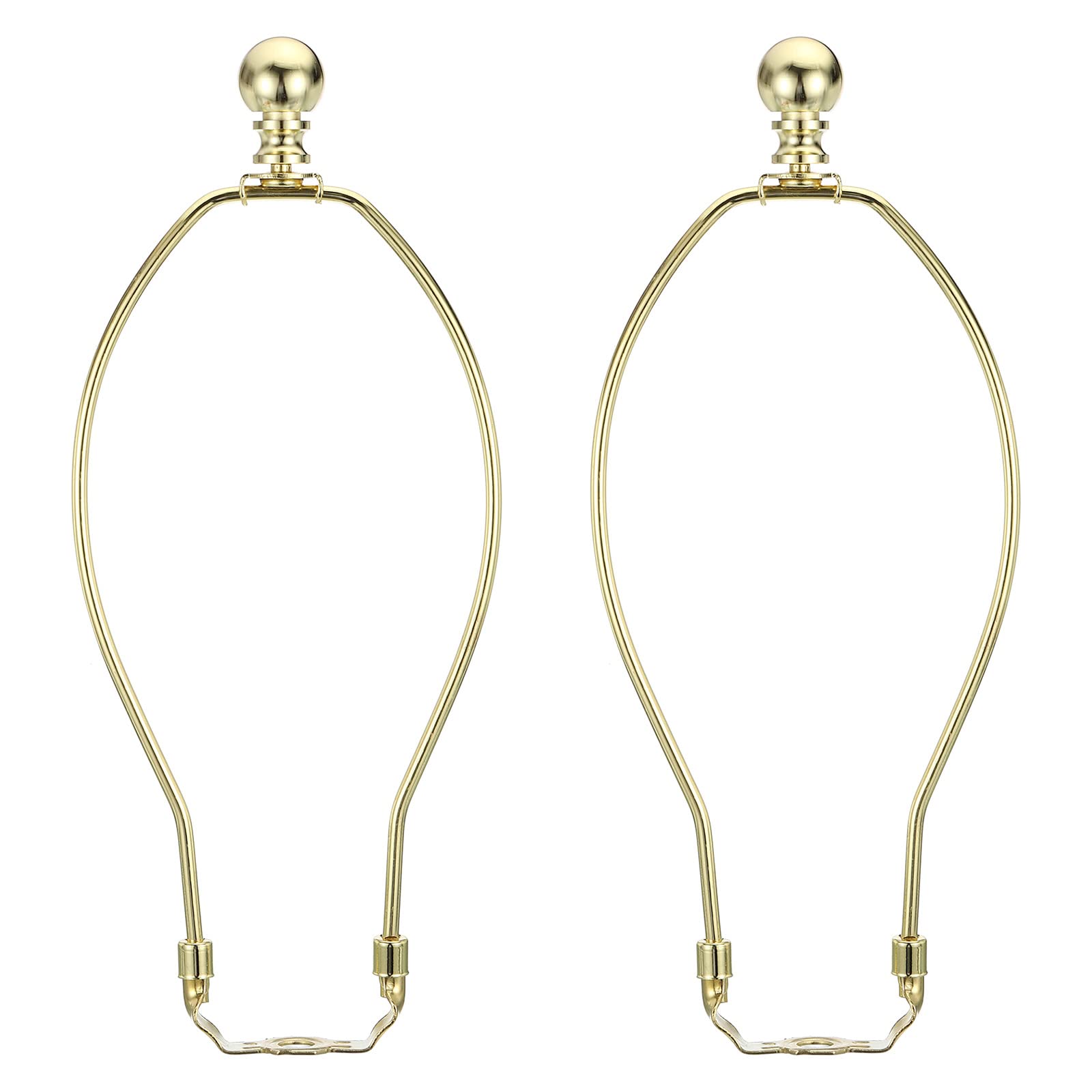 PATIKIL 10 Inch Lamp Harp Kit with Finial, 2 Set Detachable Shade Bracket Holder, DIY Lighting Accessories for Table Floor Lamps, Gold Tone