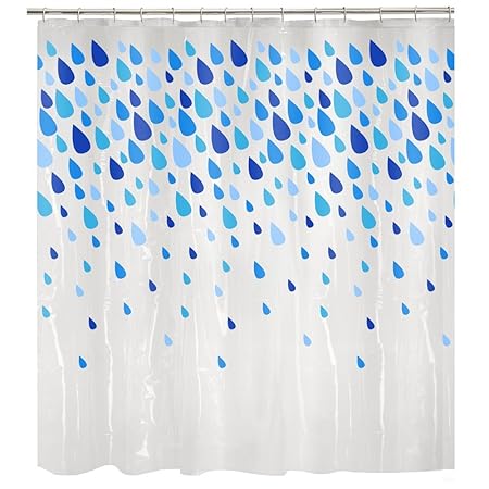 Maytex Mills Raindrops Peva Vinyl Shower Curtain Navy Amazon Co