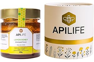 𝐀𝐏𝐈𝐋𝐈𝐅𝐄 - LEMON HONEY | MIEL DE CITRON | Pure Lemon and Lemon Juice with Black Seed Honey 250g | Miel de Graines Noire