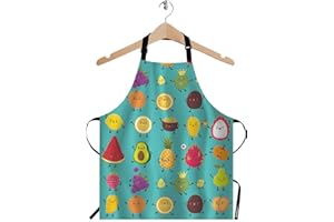 WONDERTIFY Fruit Apron,Cute Cartoon Fruit Animation Durian Pineapple Children Bib Apron with Adjustable Neck for Men Women,Suitable for Home Kitchen Cooking Waitress Chef Grill Bistro Baking Apron