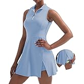 CUGOAO Womens Tennis Dress Golf Dress Workout Dress with Shorts and Pockets for Sleeveless Athletic Dresses