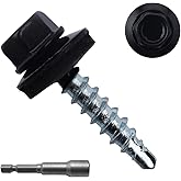 JEGONFRI 300PCS #10 x 1 Black Hex Head Self-Drilling Metal Roofing Screws | EPDM Washer Stops Leaks, No Pre-Drill Needed, Rustproof, Hex Bit Included, for Metal or Wood