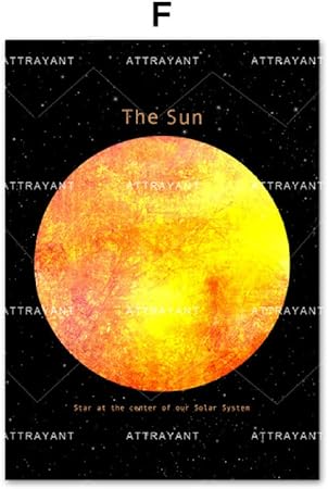 Neuf Planètes Lune Système Solaire Galaxie Mur Art Toile