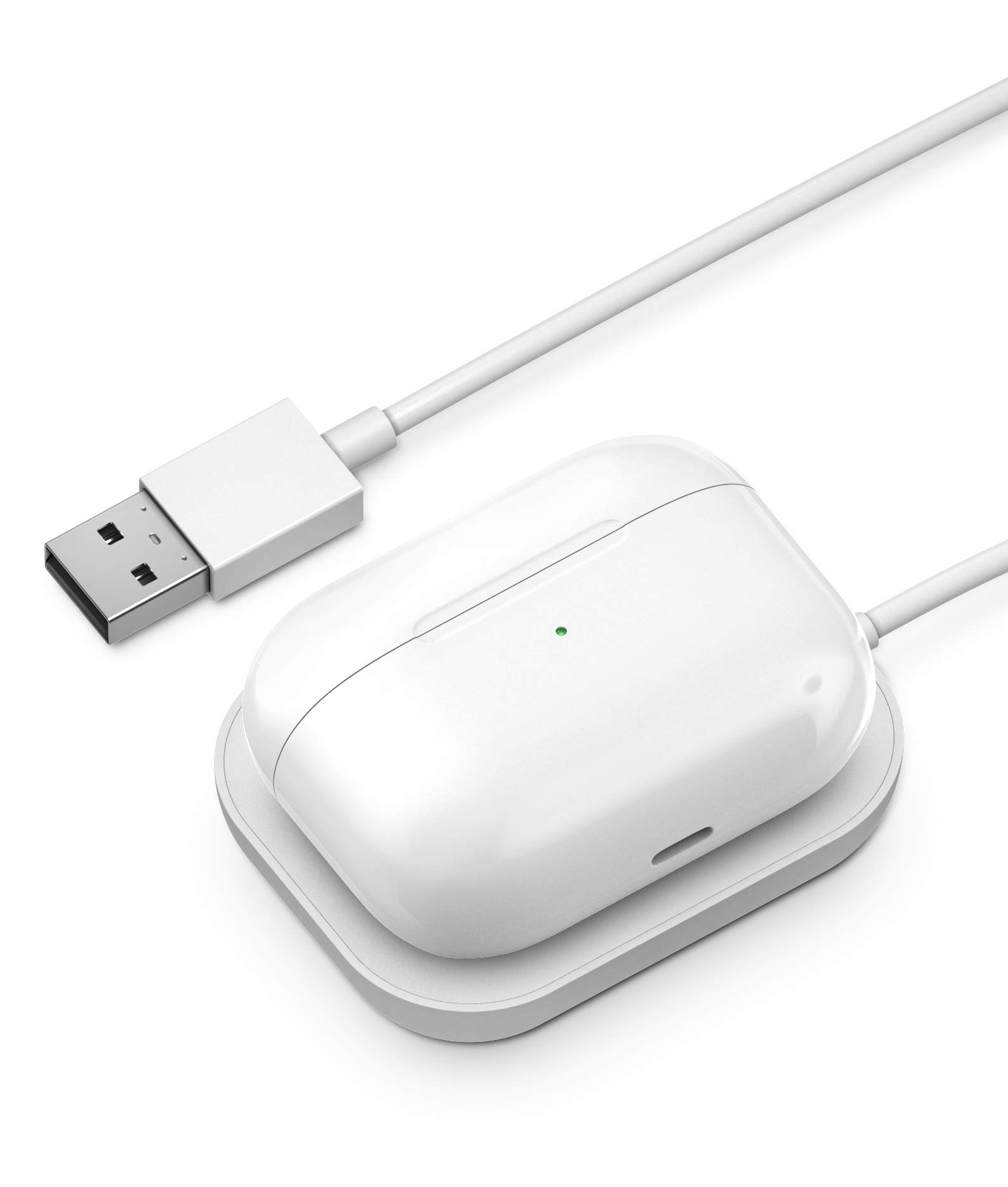GALVANOX AirPods Pro Charger - Wireless Charging Station for Apple AirPod Pro/AirPods Pro 2nd Generation (White)