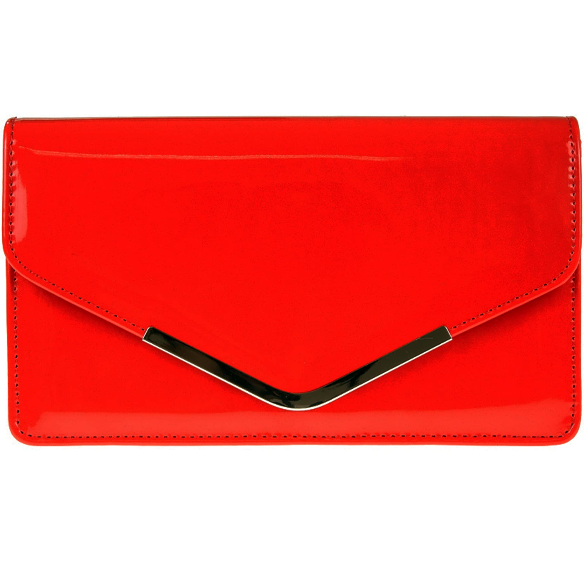 fi9® Patent Leather Bridal Wedding Evening Handbag Party Purse Clutch Shoulder Hand Bag (Red)