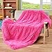 DECOSY Super Soft Faux Fur Couch Throw Blanket Hot Pink 60