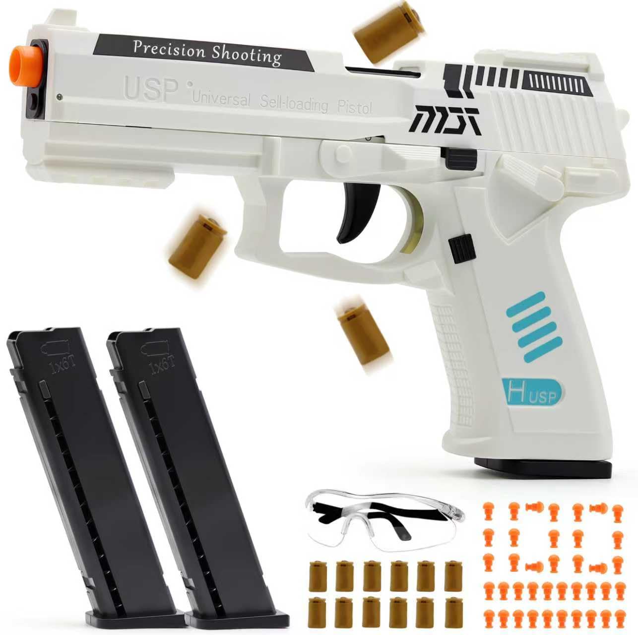 Toy Gun Pistol, Automatic Shell Ejection Toy Gun, Automatic Reloading Rebound Pistols for Shooting Game Educational Toys Gifts for Kids Boys Girls