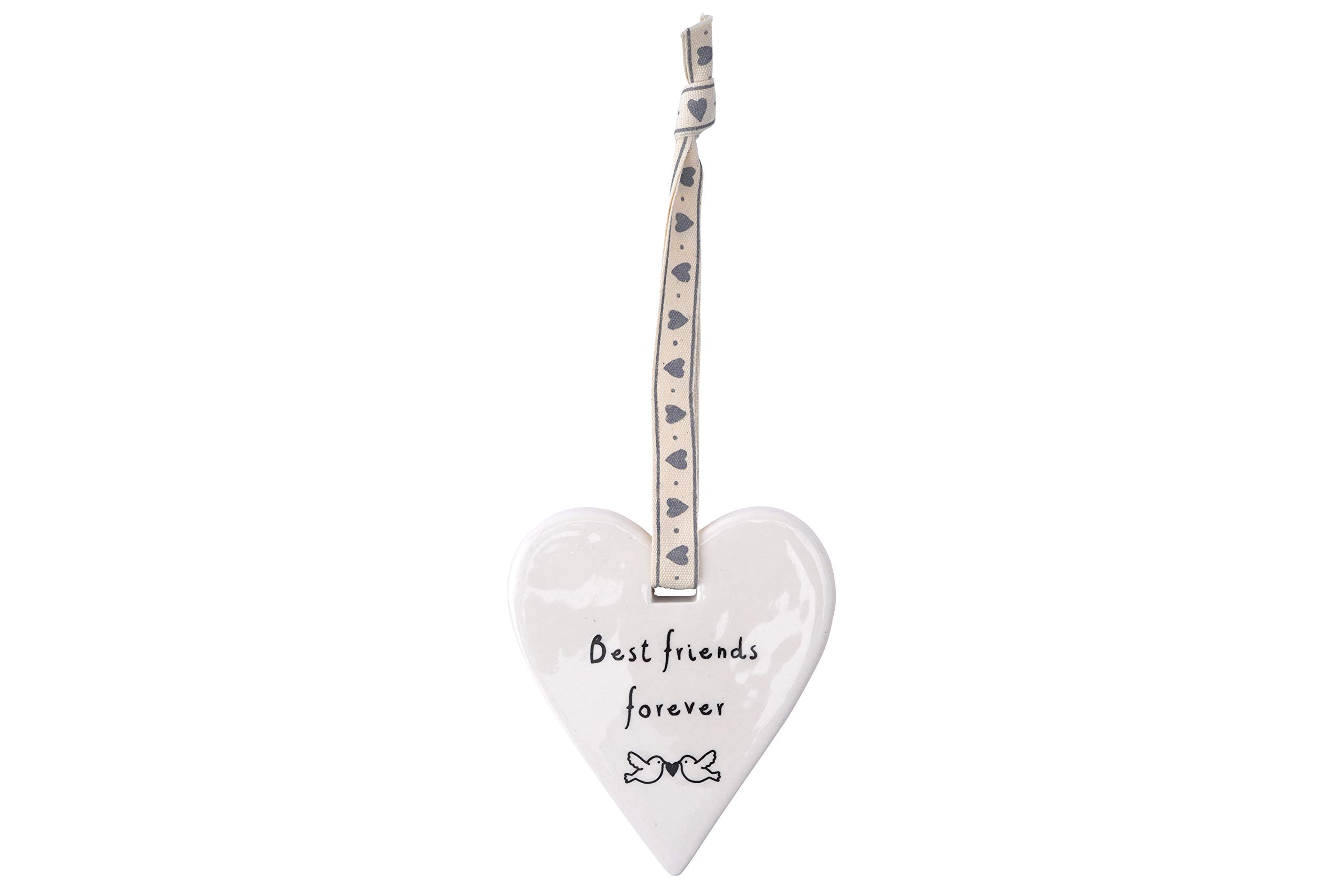CGB Giftware | Hanging Heart Ornament Plaque Sign | Ceramic | 'Best Friends For Ever' | Gift for Friendship Birthday Christmas Valentines | GB01450H