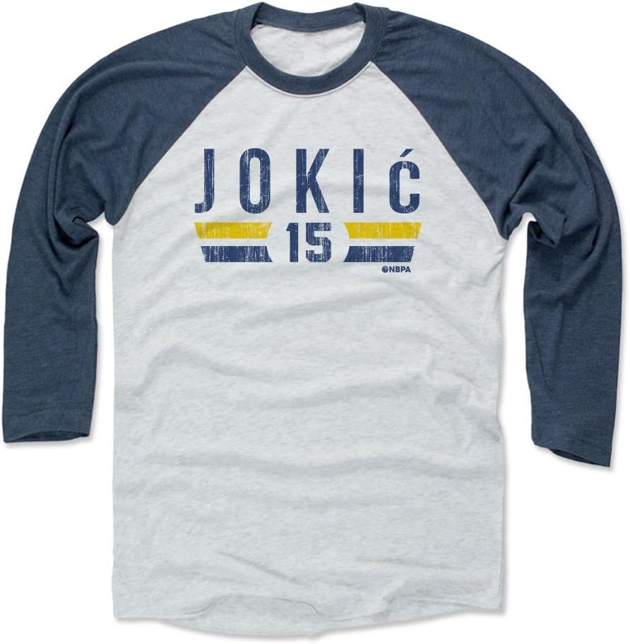 Amazon.com : 500 LEVEL Nikola Jokic Shirt - Denver Basketball Raglan Tee - Nikola Jokic Denver 