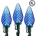 Brizled Blue Christmas Lights, 16ft 25 LED C9 Connectable, 120V UL Certified Outdoor Indoor Xmas Tree Roof Patio Porch Party Holiday Decor