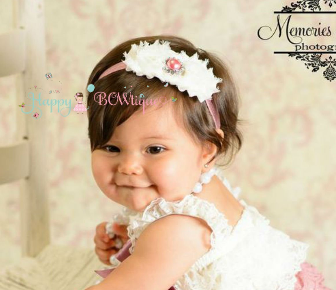 baby girl ivory headband