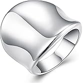 LKingel Chunky Rings for Women Plain Wide Band Rings Vintage Cigar Band Rings Classic Thumb Rings Concave Band Rings Thick Statement Rings Jewelry