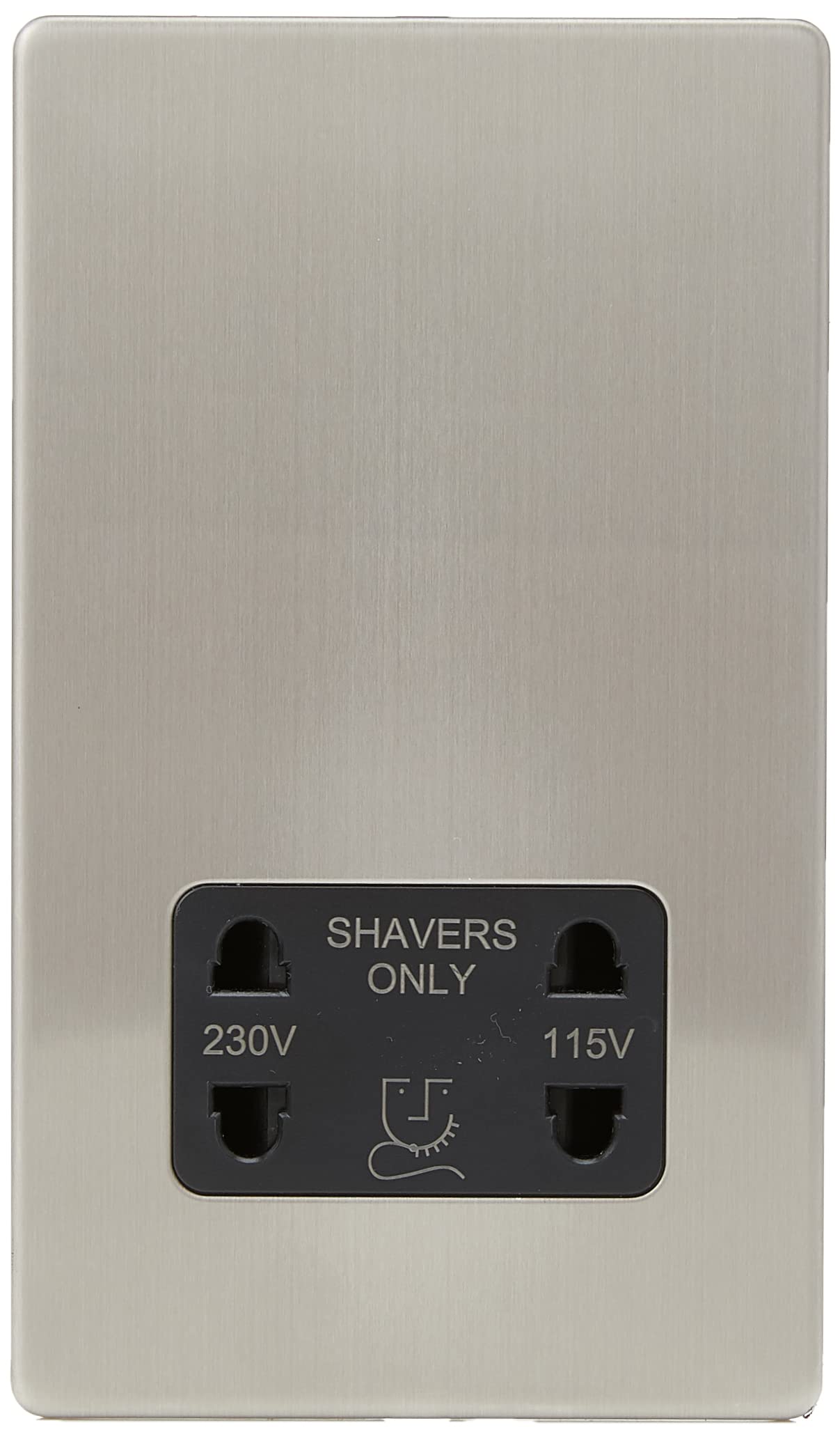 AET SLSHABL Screwless Shaver Socket with Black Insert