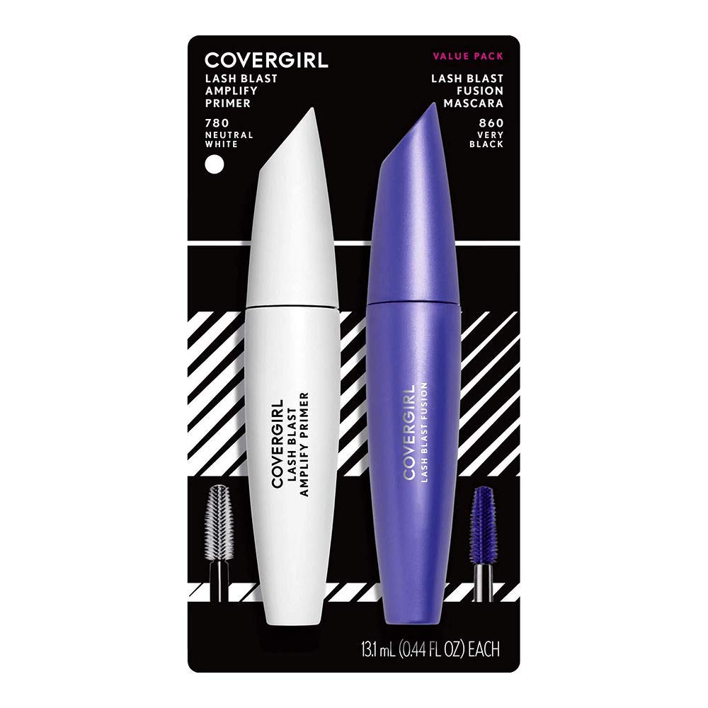 Covergirl Lash Blast Fusion Mascara & Covergirl Lash Blast Amplify Eyelash Primer Pack , VERY BLACK