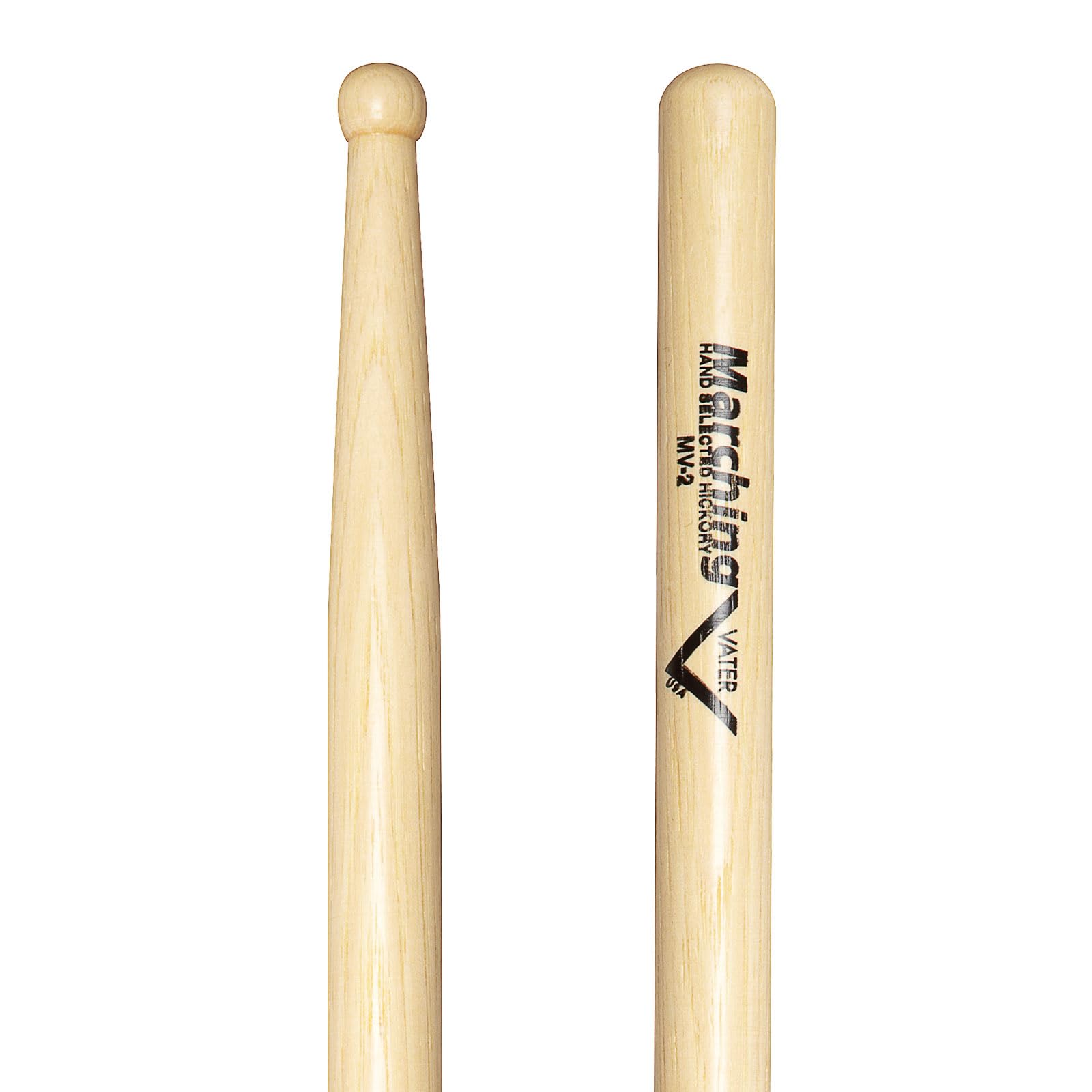Vater Drumsticks MV2 - Marching Snare and Tenor Sticks - Hickory - Wood Tip