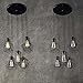 LITFAD Industrial Set of Cage Haning Lighting Fixture Rustic Barn Metal Chandelier Max 200w with 5 Cage Lights Black Finish,Vintage Creative Pendant Light