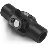 RABROPAR 3/4" Round x 3/4" Round Single Steering Shaft Universal U Joint 3/4" Round to 3/4" Round Black Steering Shaft Universal Coupling 35&deg; Working Angle 3-3/4" Total Length