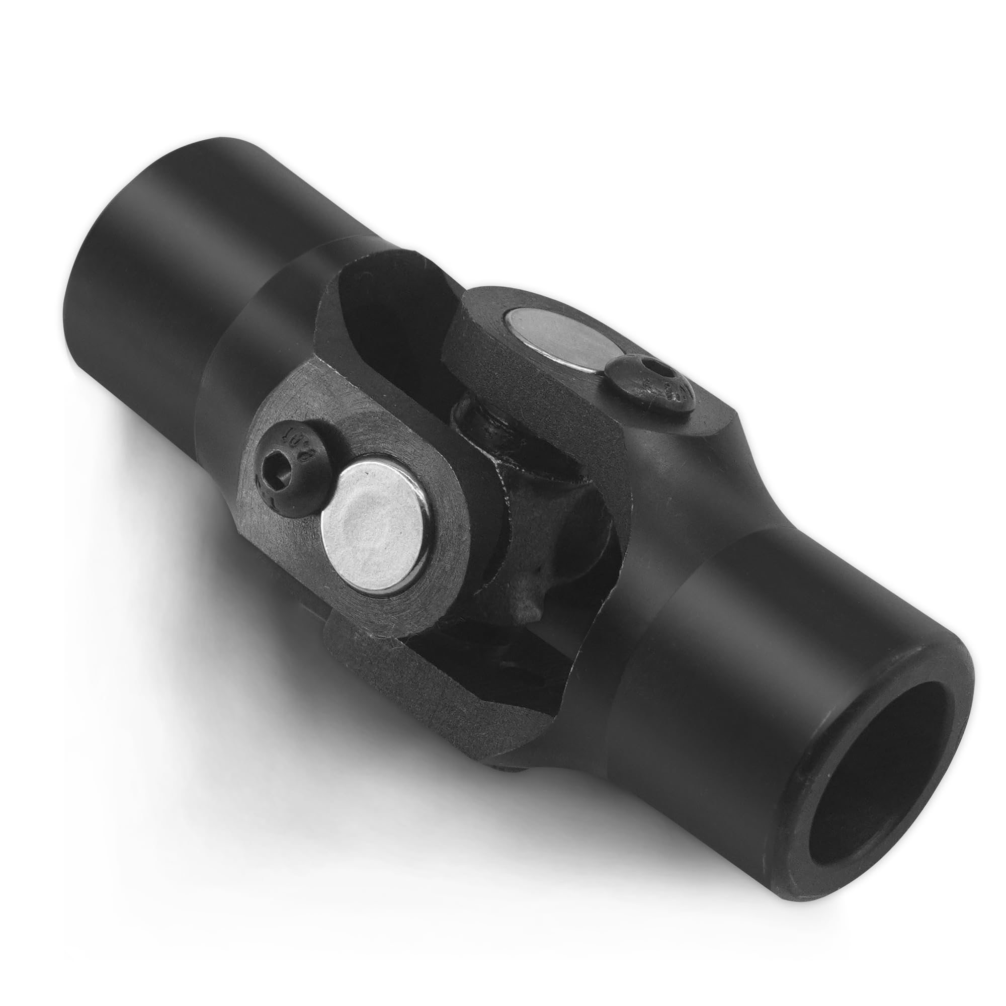 Photo 1 of RABROPAR 3/4" Round x 3/4" Round Single Steering Shaft Universal U Joint 3/4" Round to 3/4" Round Black Steering Shaft Universal Coupling 35° Working Angle 3-3/4" Total Length