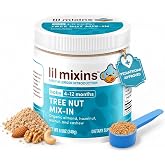 Lil Mixins Early Allergen Introduction Tree Nut Powder for Babies (8.5 oz) | Introduce Tree Nuts to Babies Ages 4-12 Months, Easy-Mix Allergen Powder for Baby Food Milk or Puree, 8.5 oz, 4-Month Supply
