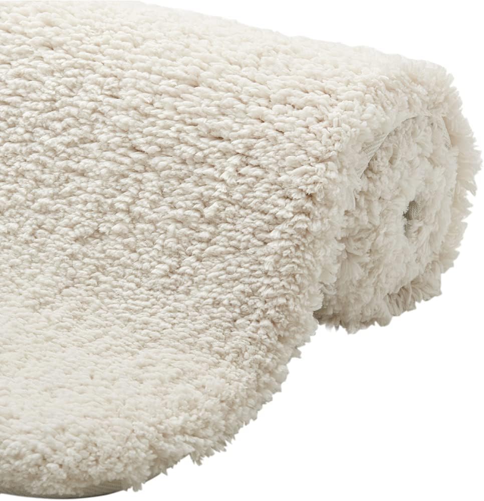Gorilla Grip Premium Luxury Bath Rug, Absorbent, Soft, Thick Shag, Bathroom Mat Rugs, Machine Wash and Quick Dry, Plush Carpet Mats for Bath Room, Shower, Bathtub and Spa Floors, 24x17, Ivory Cream: Home & Kitchen