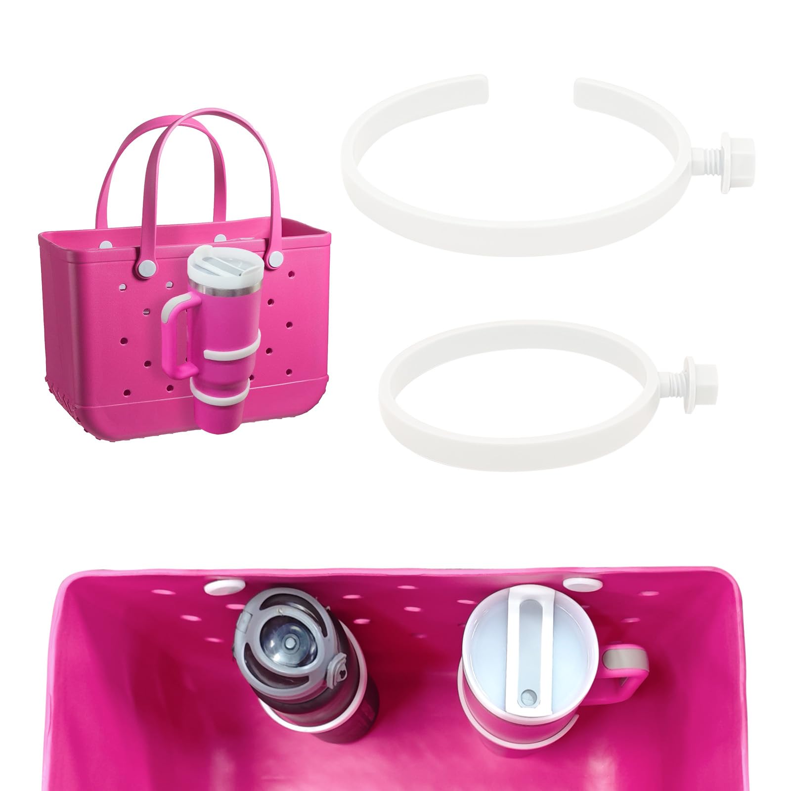 Photo 1 of 2 Pcs Cup Holder for Bogg Bag, 30oz and 40oz Water Bottle Accessories, Compatible with Bogg Bags and Simply Southern Totes