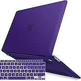 IBENZER Compatible with New MacBook Air 13 inch Case 2022 2021 2020 M1 A2337 A2179 A1932, Plastic Hard Shell Case with Keyboard Cover for Mac Retina Display with Touch ID, Ultra Purple, MMA-T13UAPU+1