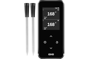 EIHO Wireless Bluetooth Meat Thermometer with 2 Ultra-Thin Probes, Smart Digital Food Thermometer 600FT Remote Range, Standal