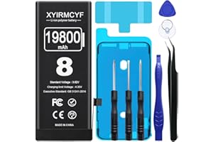 XYIRMCYF 19800mAh Super Capacity Battery Compatible with iPhone 8/8G, 0 Cycle Li-Polymer Replacement Battery for iPhone 8/8G, with Professional Repair Tool Kit