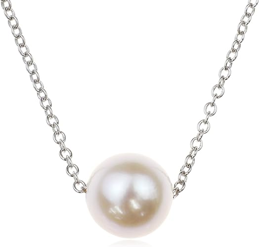 Amazon Nadi Sv925 8 0 8 5mm アコヤ パール ネックレス 一粒 本真珠 シルバー ペンダント チェーン ネックレス 通販