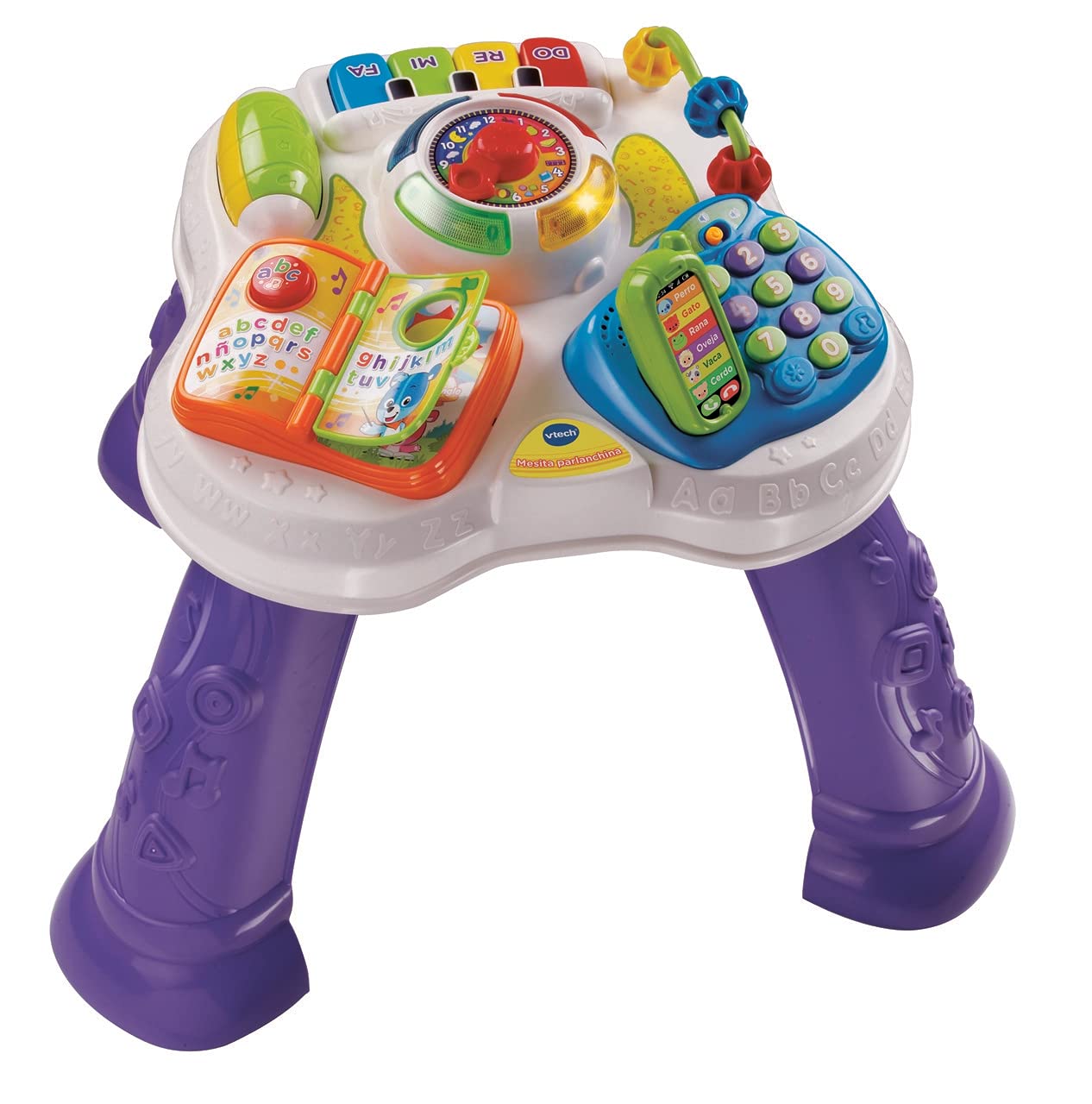 VTech Play & Learn Baby Activity Table, Baby Play Centre, Educational Baby Musical Toy with Shapes Sorting, Sound Toy with Music Styles for Babies & Toddlers From 6 Months+, Boys & Girls, Purple