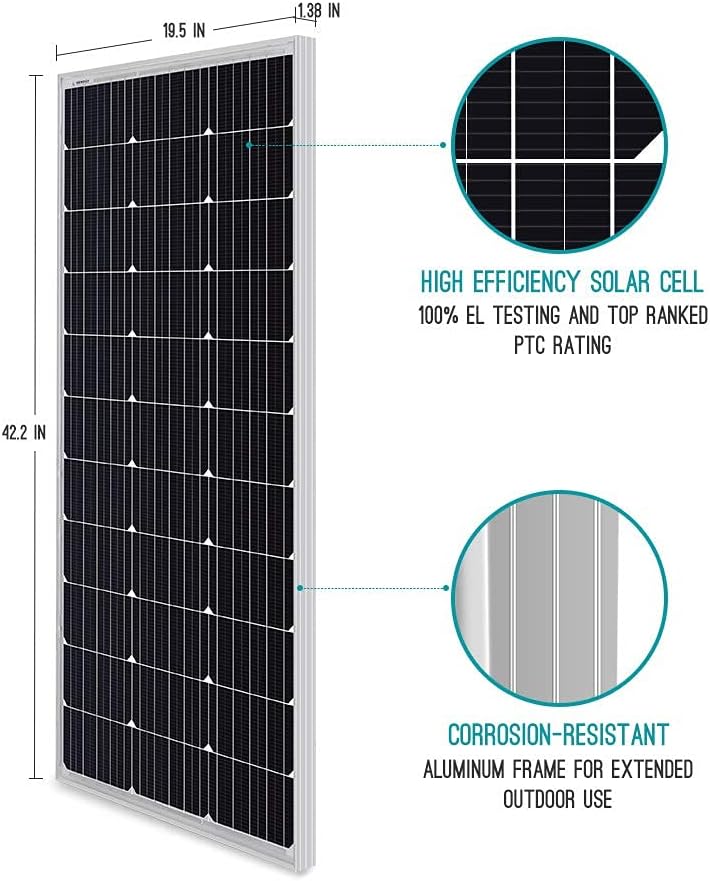 Renogy 200 Watt 12 Volt Monocrystalline Solar Starter Kit with Wanderer : Garden & Outdoor