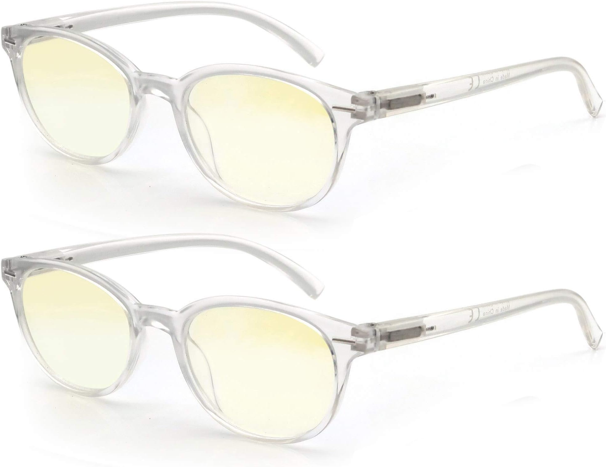 MODFANS 2 Pairs Blue Light Blocking Glasses Womens/Ladies/Unisex,Anti-Blue Ray,Anti-Glare,Anti-Eye Fatigue,UV Protection with Comfort Sping Hinge,Suitable for Computer/TV/Tablet/Phone