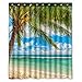 FMSHPON Summer Beach Blue Sea Palm Tree Waterproof Polyester Fabric Shower Curtain 60(w) x 72(h) Inches